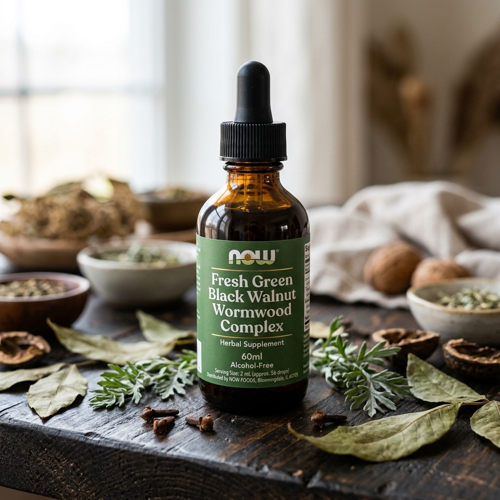 NOW Fresh Green Black Walnut Wormwood Complex Bottle